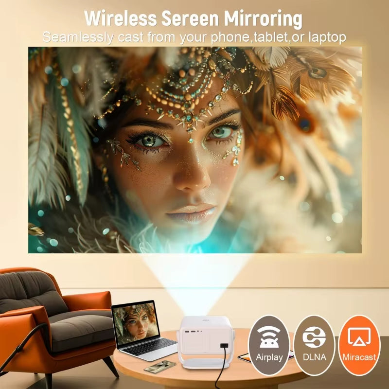 DITONG P4 Mini LED Projector with Netflix Certification, 1080P Native Resolution, Full HD 1920x1080, Keystone Correction for Home Theater