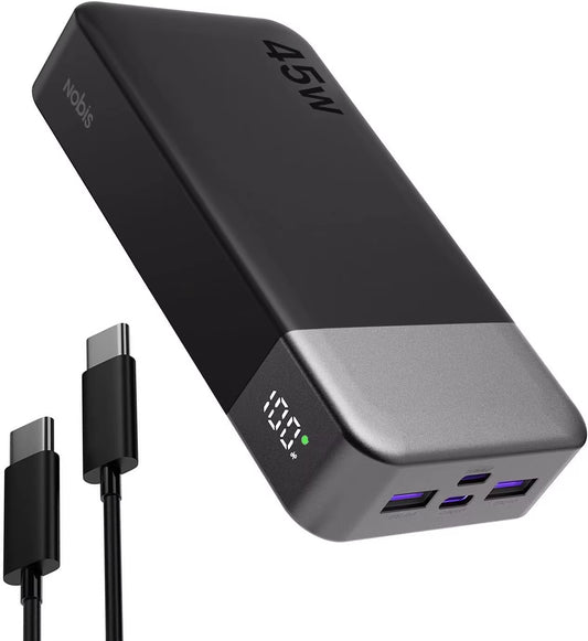 NOBIS 20000Mah Power Bank 45W Fast Charging Battery Pack with LED Display for Iphone Android Laptop Etc