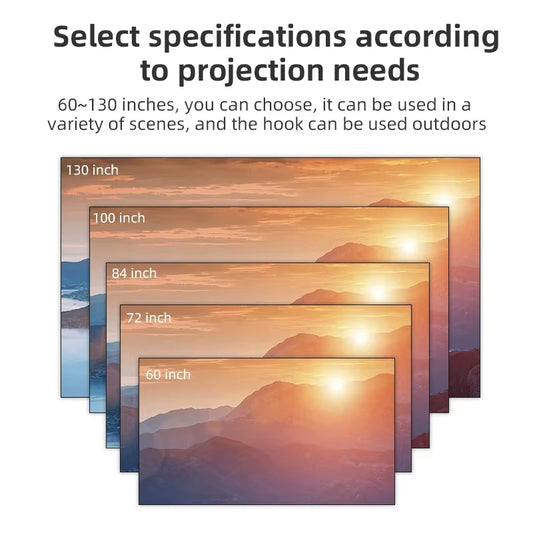 Salange 169 High Brightness Reflective Foldable Projector Screen - Anti-Light Curtain, Available in 100 and 120 Inch HD for Home and Outdoor Use