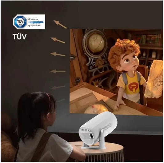 Lenovo Xiaoxin 100M Smart Projector with Auto Focus, Wi-Fi 6, 4K HD Support, 680 ANSI Lumens, Android 12, Portable Home Theater Solution