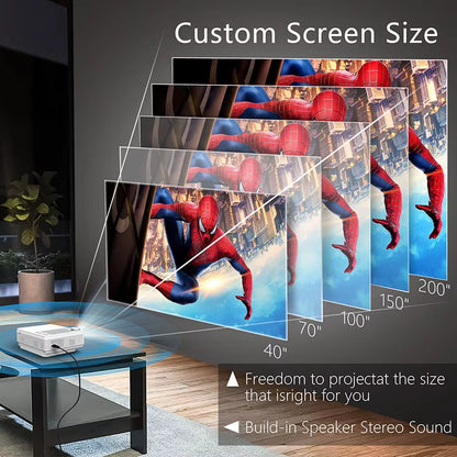 Global  L36P Full HD 1080P 4K WiFi Mini LED Portable Projector for Smartphone, Home Office, and Camping