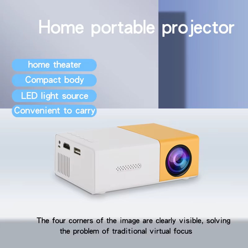 YG300 Mini Portable HD Projector for Home and Outdoor Use with USB, HDMI, and SD Card Connectivity