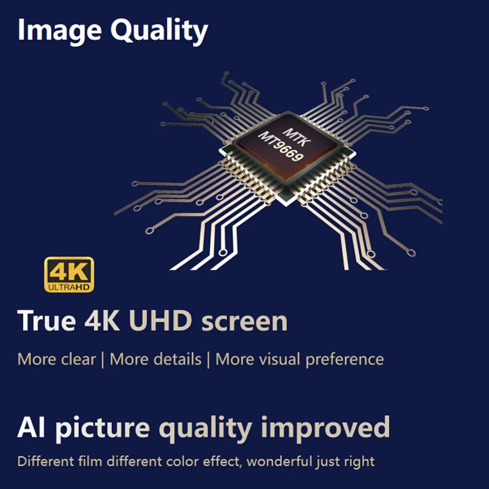 Formovie V10 Home Projector - Native 4K Ultra HD, 2500 ANSI Lumens, 240Hz MEMC, Integrated Subwoofer and Stereo Speakers, Android OS with English Support