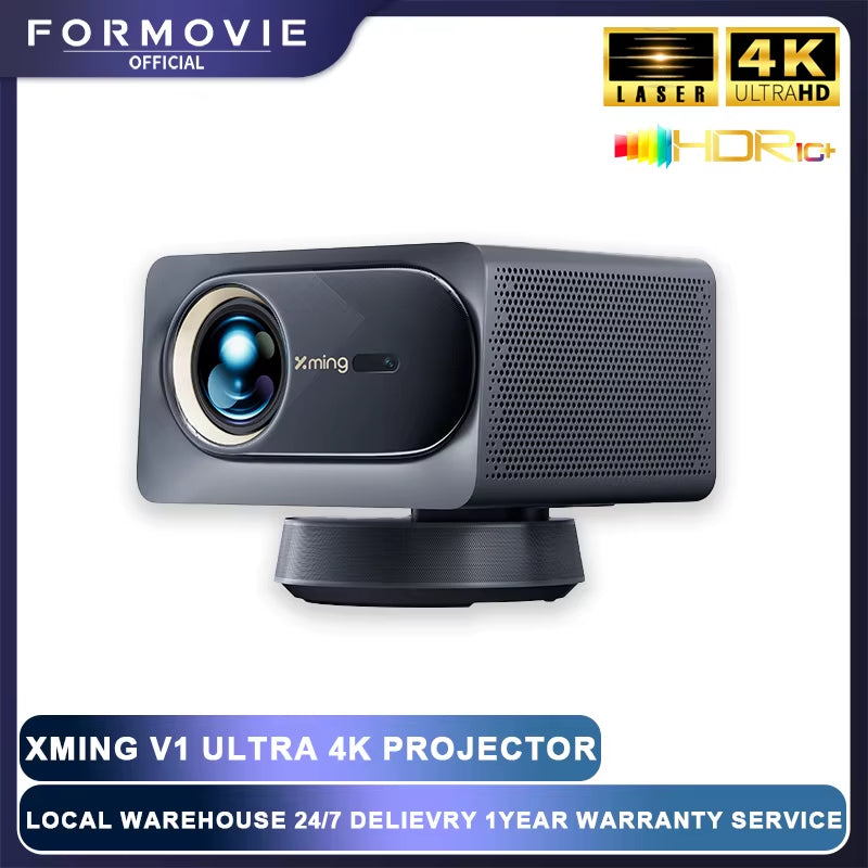 Formovie Xming V1 Ultra Portable Mini LED Projector - Native 4K Laser Cinema, 2+32GB Storage, 700 CVIA Lumens, Dolby Audio
