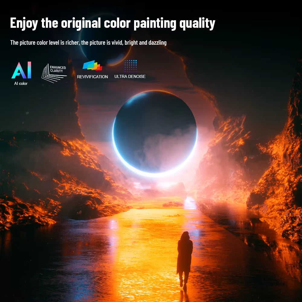 Thundeal TDA6 Full HD 1080P 2K 4K Video Home Theater Projector with Auto Focus, 5G WiFi, Android Compatibility, and 3D Functionality - Portable Design