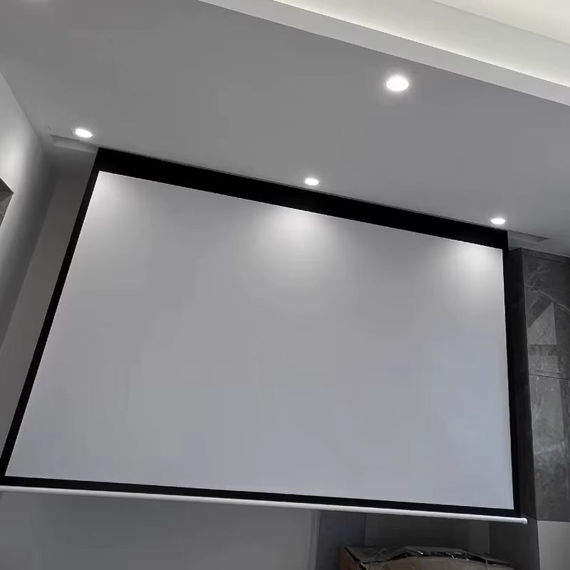 Remote Control HD Projection Screen 72Inch 16:9 Wide View Motorized Projector Screens Fabric with for 3D HD Beamer Cinema Room