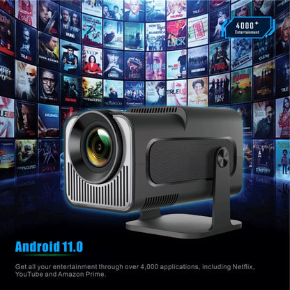 HY320 Mini Portable Projector 4K 1080P Native 1280*720P Android11 WIFI6 BT5.0 Auto Keystone Cinema Video Beam Projector HDMI