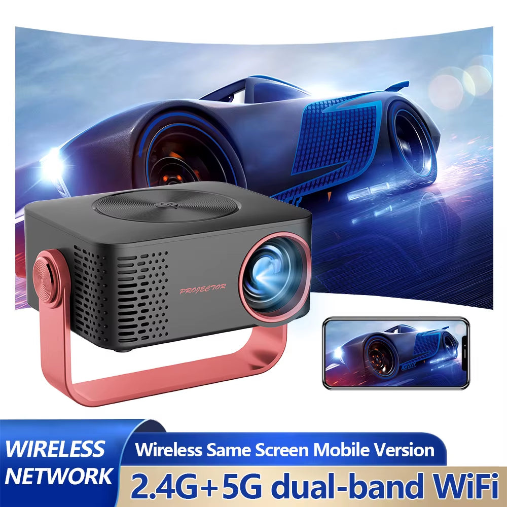 Mini Smart Projector - HD 1080P Wireless LED Lamp for Home Theater and Outdoor Use