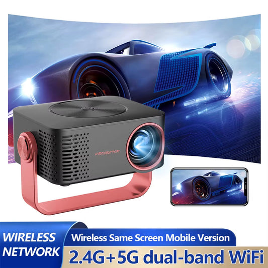 Mini Smart Projector - HD 1080P Wireless LED Lamp for Home Theater and Outdoor Use