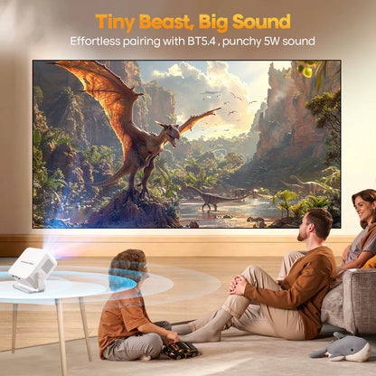 Magcubic HY300Max Portable Projector with Android 14, Auto Focus, 400 ANSI Lumens, WiFi 6, and 8K Full HD Support for Home and Outdoor Cinema