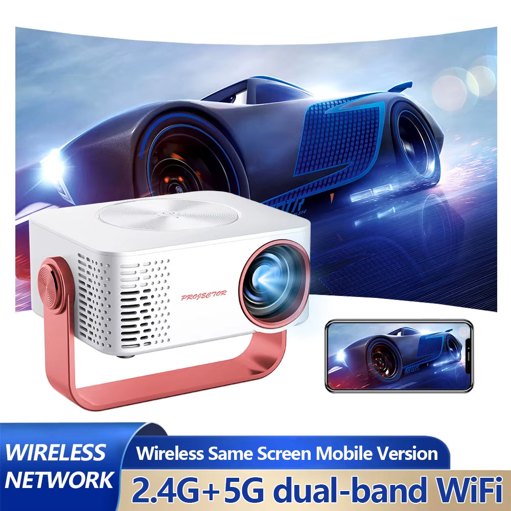 Mini Smart Projector - HD 1080P Wireless LED Lamp for Home Theater and Outdoor Use