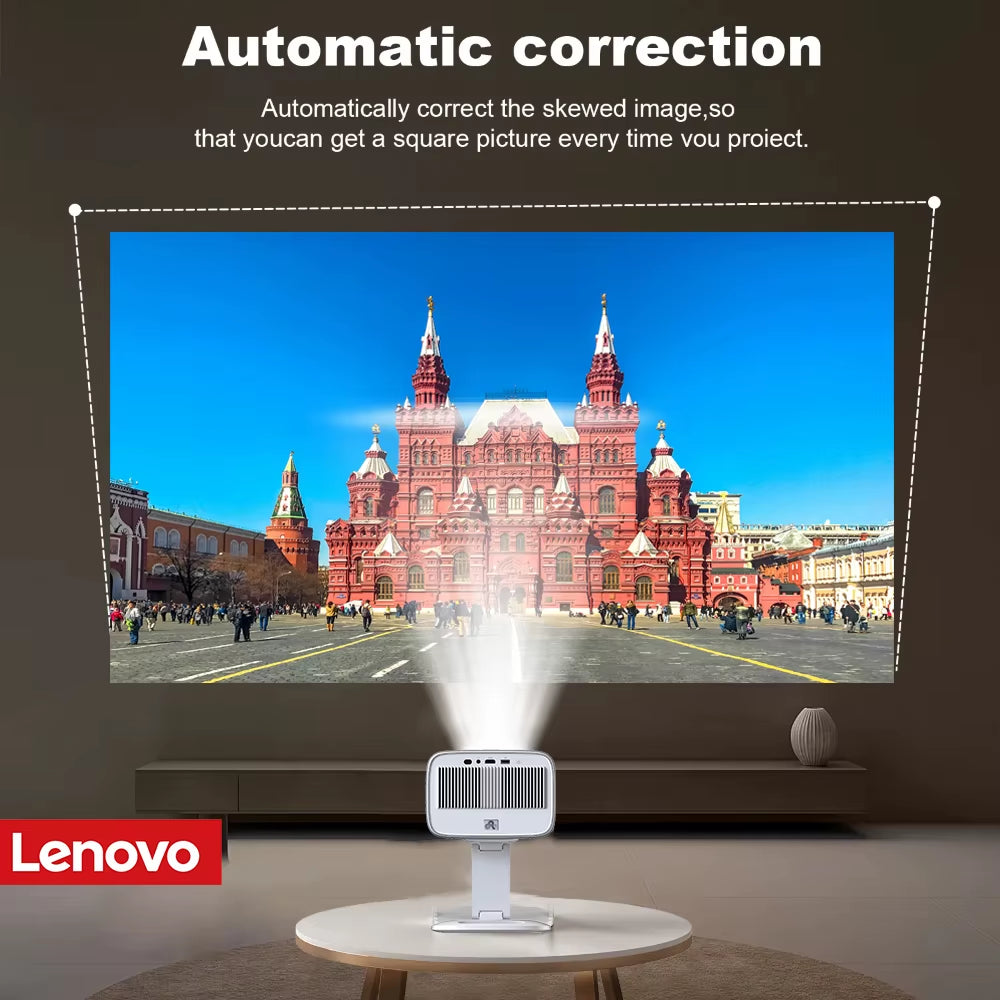 Lenovo 4K Ultra HD Portable Laser Projector with Android, Wi-Fi 6, Auto Focus, and Outdoor Full HD Video for Home Theater