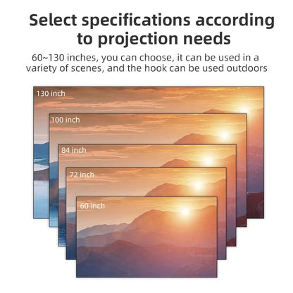 Salange 169 High Brightness Reflective Foldable Projector Screen - Anti-Light Curtain, Available in 100 and 120 Inch HD for Home and Outdoor Use