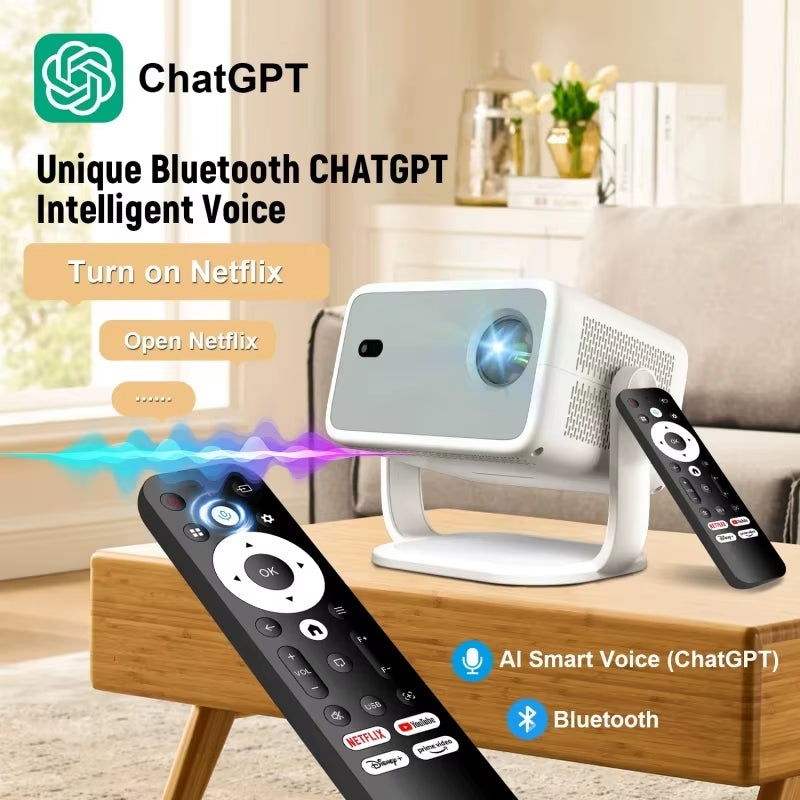 DITONG P4 Mini LED Projector with Netflix Certification, 1080P Native Resolution, Full HD 1920x1080, Keystone Correction for Home Theater