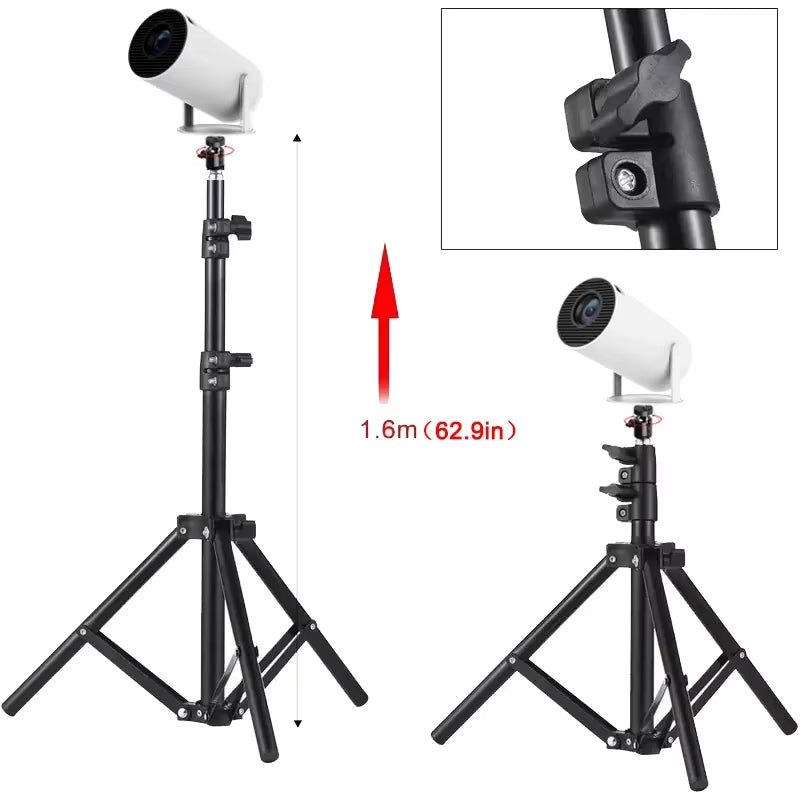 Extendable 160cm Projector Bracket Travel Tripod Lighting Stand for Magcubic HY300 and HY320 Mini Projectors and Cameras