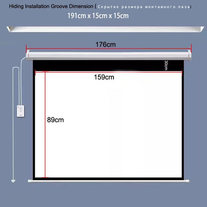 Remote Control HD Projection Screen 72Inch 16:9 Wide View Motorized Projector Screens Fabric with for 3D HD Beamer Cinema Room