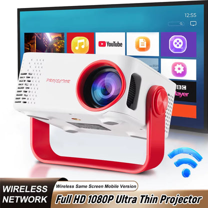 Mini Smart Projector - HD 1080P Wireless LED Lamp for Home Theater and Outdoor Use