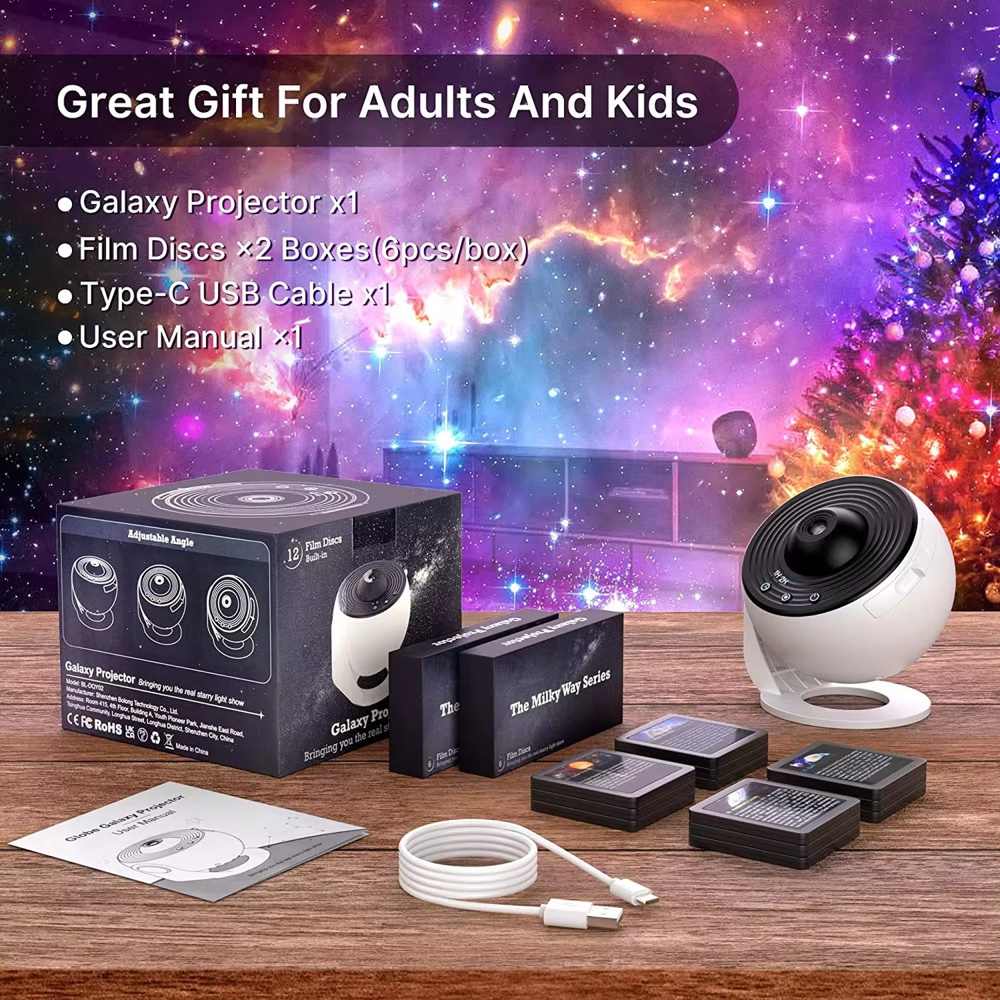 13-in-1 Star and Galaxy Projector: Planetarium Aurora Night Light for Bedrooms and Kids