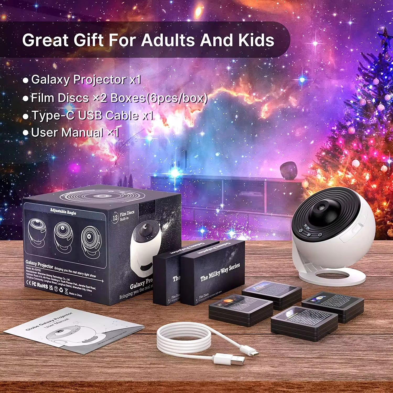 13-in-1 Star and Galaxy Projector: Planetarium Aurora Night Light for Bedrooms and Kids