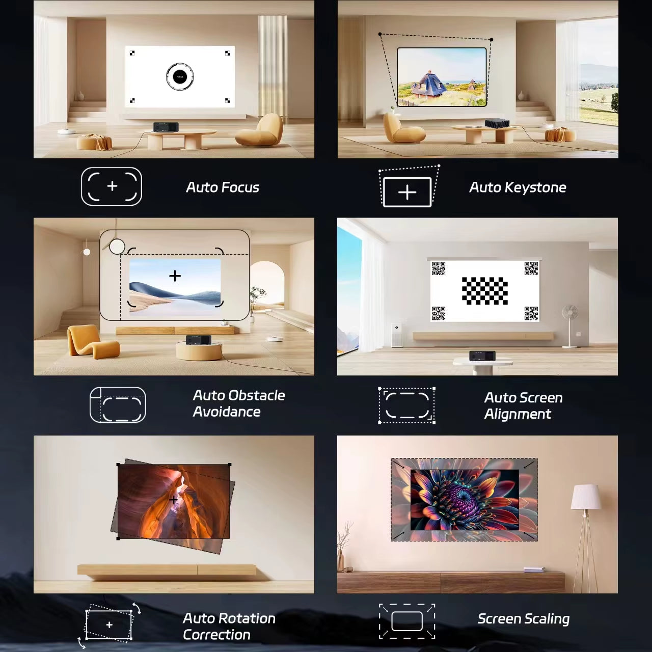 C4 PRO 1080P Full HD 4K Projector with 1200 ANSI Lumens - Smart TV Functionality and 32GB Storage for Home Theater Experience