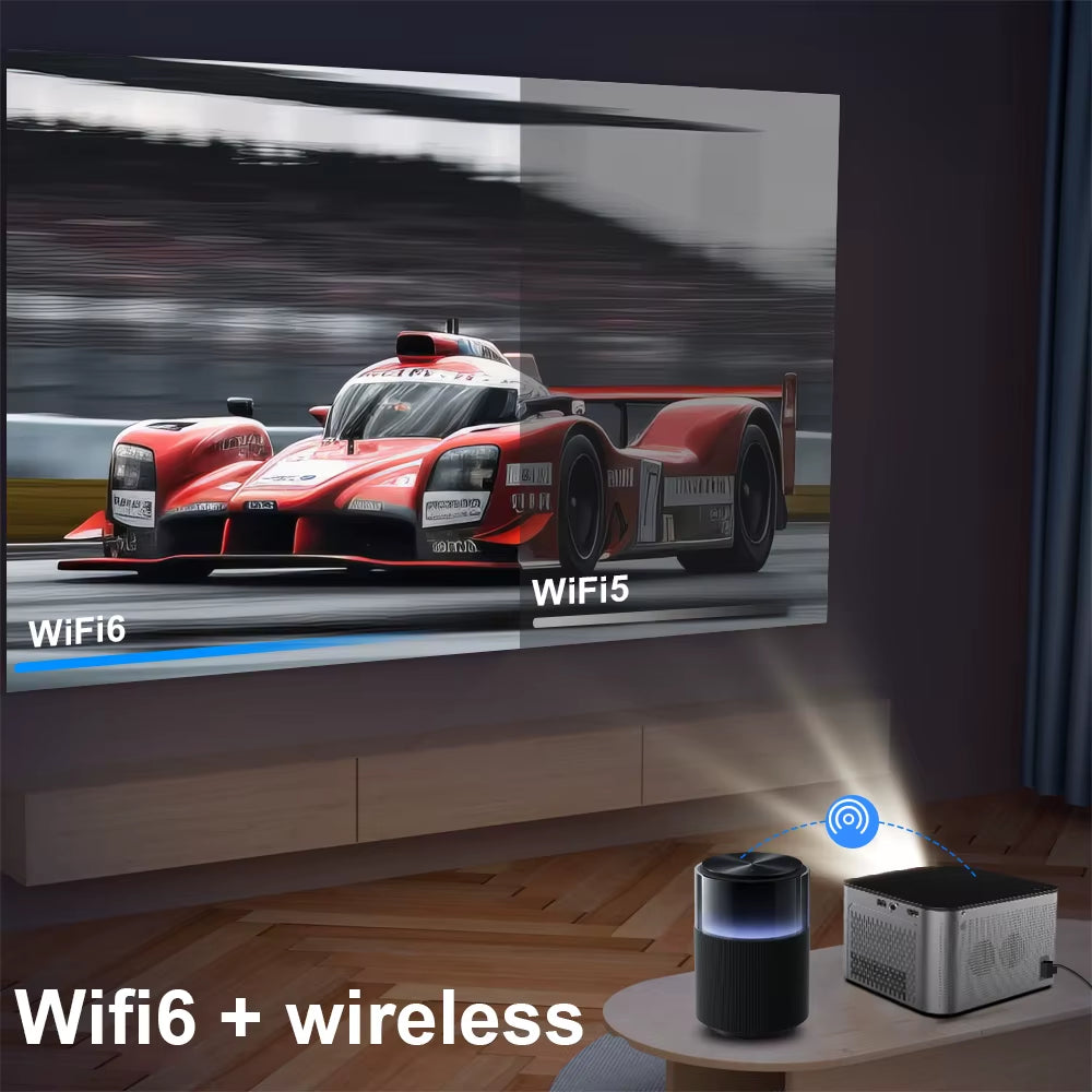 Magcubic 1080P Native HY350 Auto Focus Home Cinema Projector with Android 11, 4K, Wifi 6, 580 ANSI Lumens, 2GB RAM, 32GB Storage, Voice Control, and Bluetooth 5.0