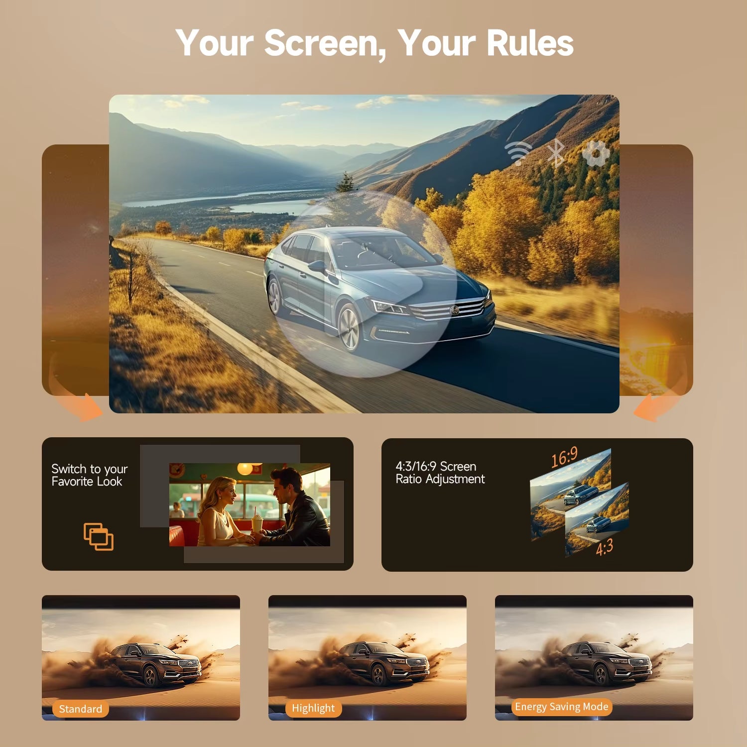 Magcubic HY310X 4K Mini Projector - Full HD 1080P, 420 ANSI Lumens, Android 11, Auto Focus, Keystone Correction for Outdoor Theater Use