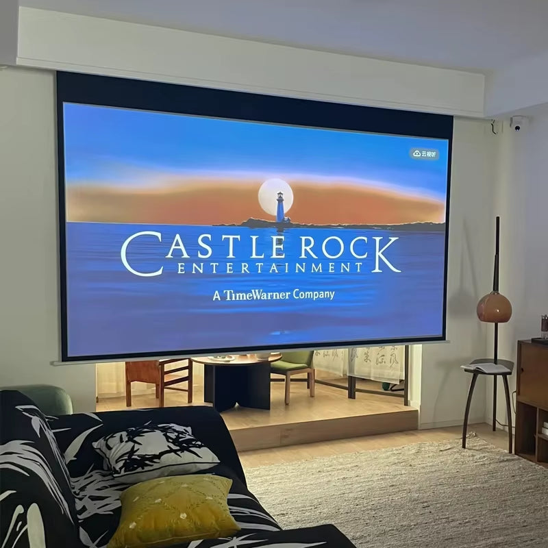 Remote Control HD Projection Screen 72Inch 16:9 Wide View Motorized Projector Screens Fabric with for 3D HD Beamer Cinema Room