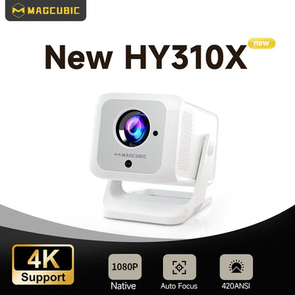 Magcubic HY310X 4K Mini Projector - Full HD 1080P, 420 ANSI Lumens, Android 11, Auto Focus, Keystone Correction for Outdoor Theater Use