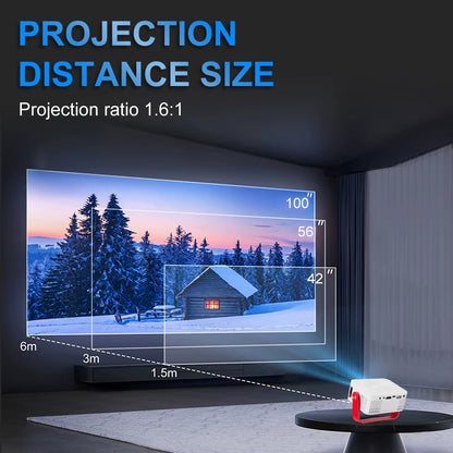Mini Smart Projector - HD 1080P Wireless LED Lamp for Home Theater and Outdoor Use