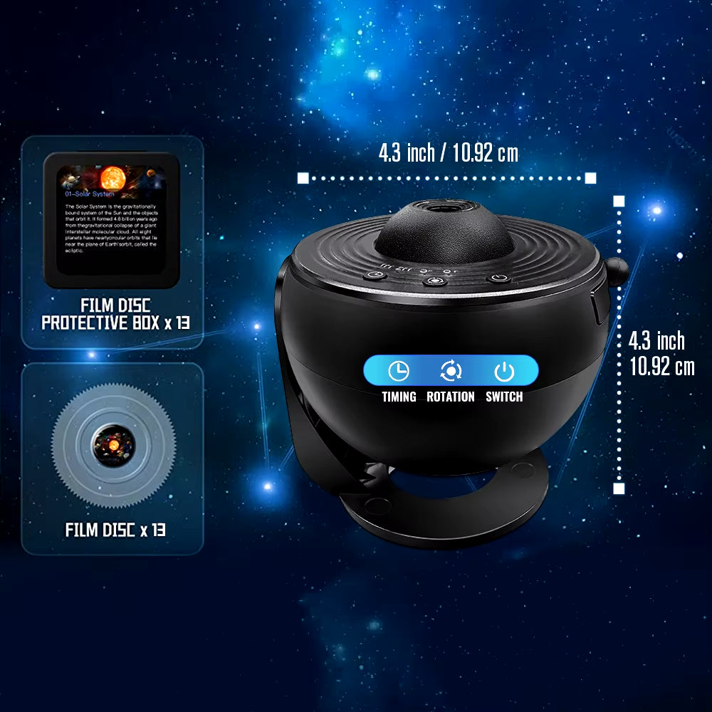 13-in-1 Star and Galaxy Projector: Planetarium Aurora Night Light for Bedrooms and Kids