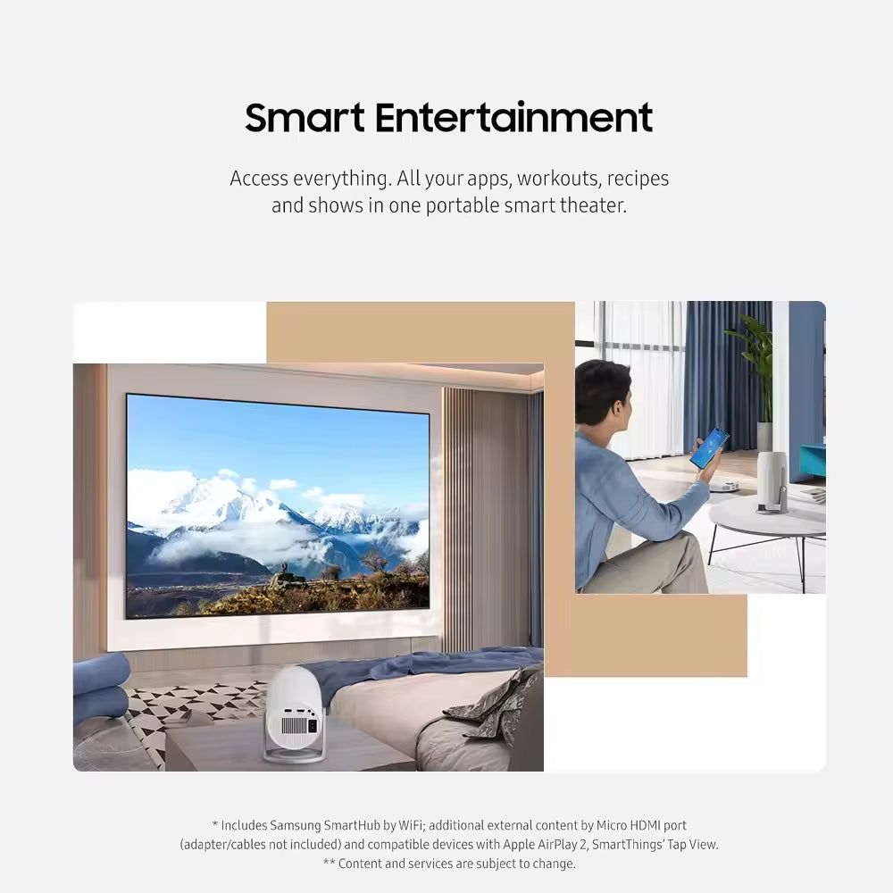 Lenovo Xiaoxin 100M Smart Projector with Auto Focus, Wi-Fi 6, 4K HD Support, 680 ANSI Lumens, Android 12, Portable Home Theater Solution