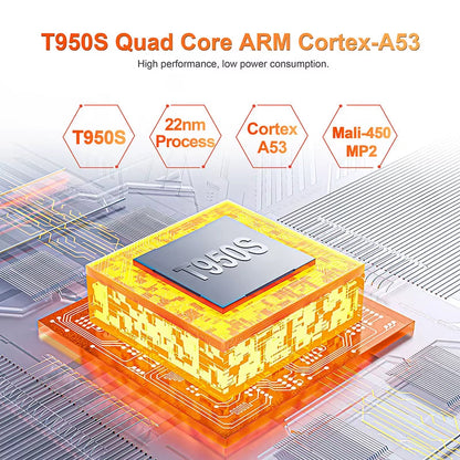 HM103-A 4K Mini Projector with Android 13, Dual Wi-Fi 5, 500 ANSI Lumens, Amlogic T950S, Bluetooth 5.2, and 1920x1080P Resolution for Home Theater Use