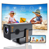 HM103-A 4K Mini Projector with Android 13, Dual Wi-Fi 5, 500 ANSI Lumens, Amlogic T950S, Bluetooth 5.2, and 1920x1080P Resolution for Home Theater Use