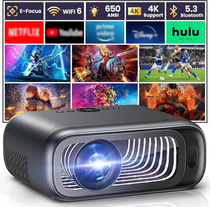 P4 Smart Android Full HD 1080P Portable Projector with 4K and 3D Video for Home Theater
