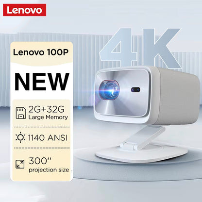 Lenovo 4K Ultra HD Portable Laser Projector with Android, Wi-Fi 6, Auto Focus, and Outdoor Full HD Video for Home Theater