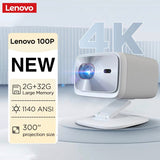 Lenovo 4K Ultra HD Portable Laser Projector with Android, Wi-Fi 6, Auto Focus, and Outdoor Full HD Video for Home Theater