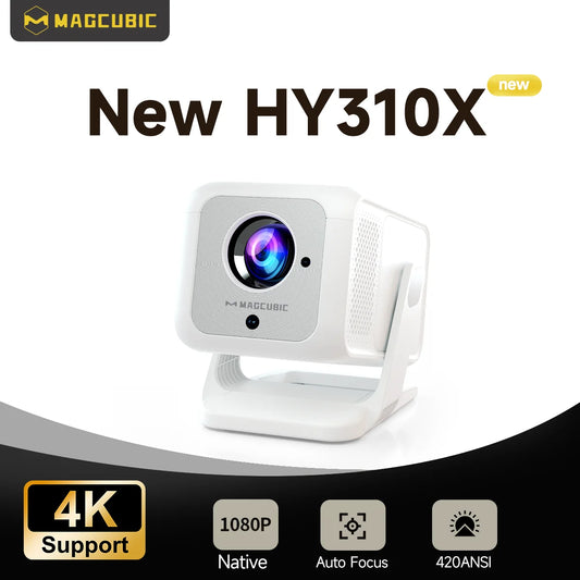 Magcubic HY310X 4K Mini Projector - Full HD 1080P, 420 ANSI, Android 11, Auto Focus, Keystone Correction for Outdoor Theater