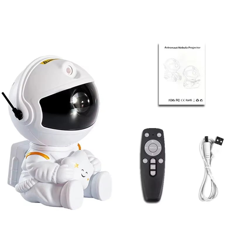 Galaxy Star Projector LED Night Light - Astronaut-Themed Decorative Lamp for Children's Bedrooms