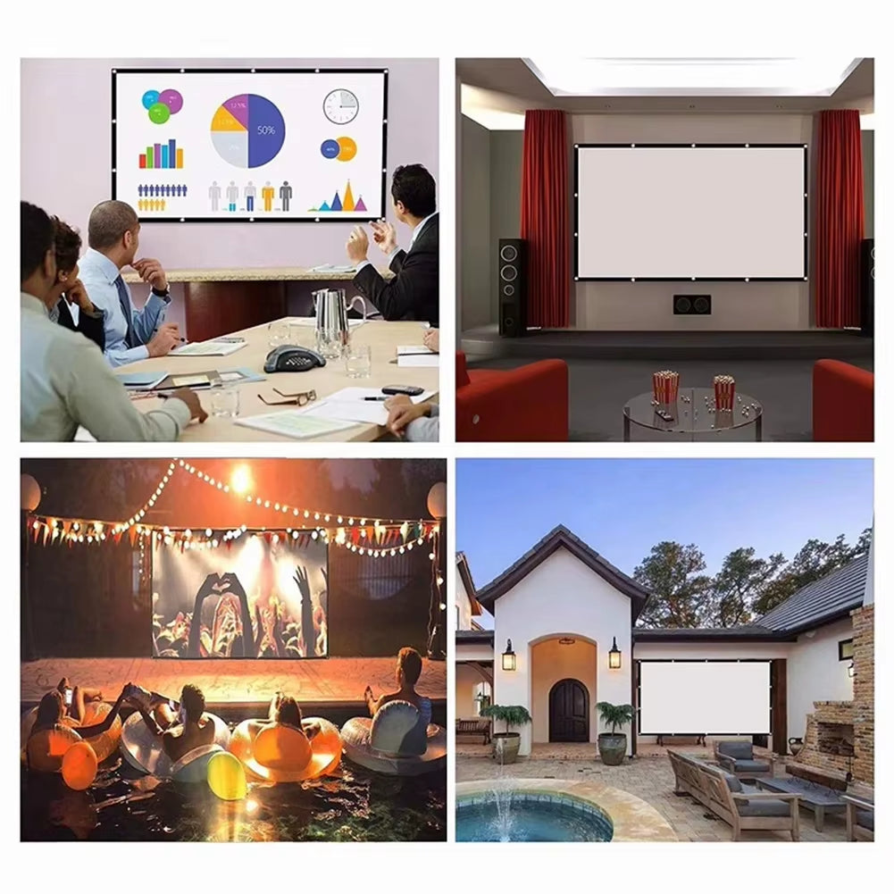 169 Portable HD Projector Screenfor Home Theater and Outdoor Use - Available in 60/72/84/100/120/150 Inches
