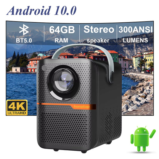 P11 Smart Projector - 1080P Mini Portable Home Cinema with Android 10.0 and WiFi, Compatible with Samsung and Apple, Ideal for Outdoor 4K Movies