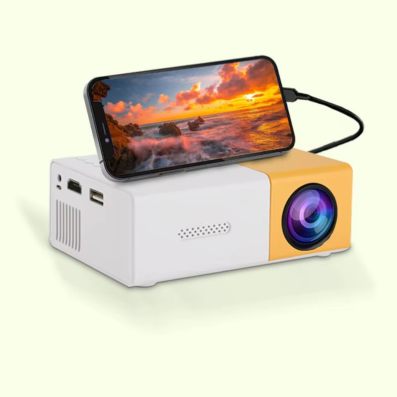 YG300 Mini Portable HD Projector for Home and Outdoor Use with USB, HDMI, and SD Card Connectivity