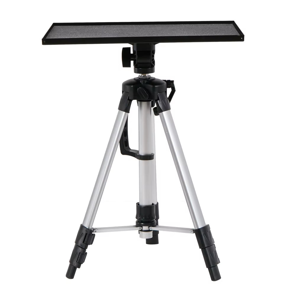 Foldable Aluminum Tripod Projector and Laptop Stand with Adjustable Height, Plate, and Carrying Bag
