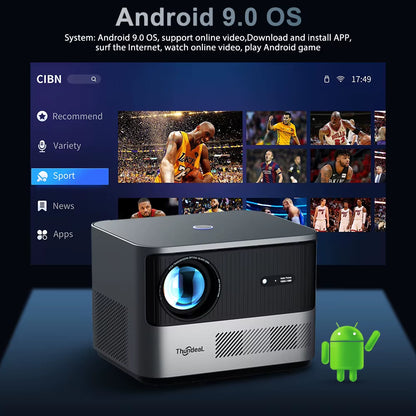 Thundeal TDA6 Full HD 1080P 2K 4K Video Home Theater Projector with Auto Focus, 5G WiFi, Android Compatibility, and 3D Functionality - Portable Design