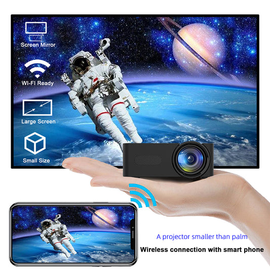 YT100 Portable HD Mini Projector with Wireless Phone Connectivity for Home Use