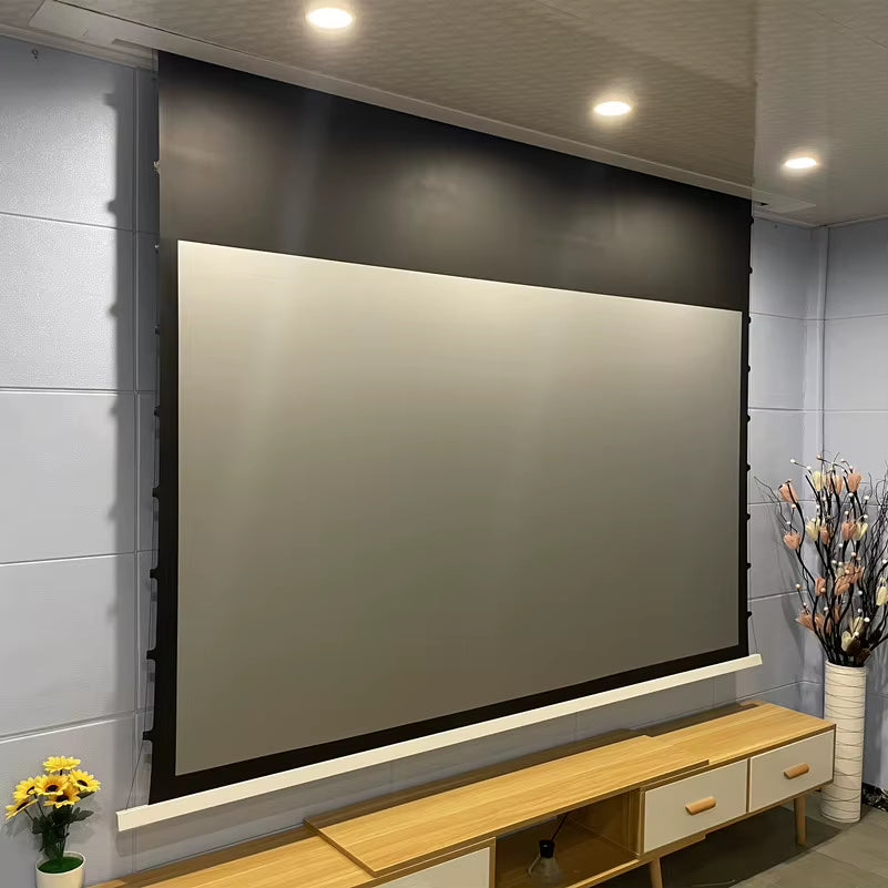 MIVISION 8K Black Diamond Crystal Ambient Light Rejecting Electric Recessed In-Ceiling Projector Screen, Model V1ALR