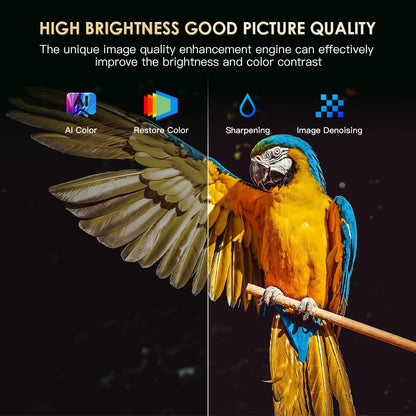 S30MAX Portable Smart Mini Projector - 1080P, 9500 Lumens, Android with Wi-Fi and Bluetooth Remote