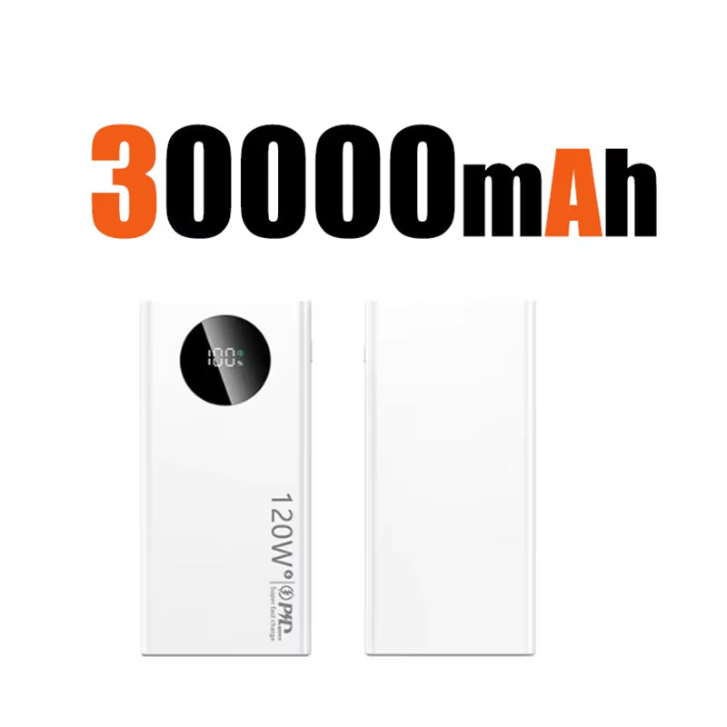 120W 50000mAh High-Capacity Power Bank with Fast Charging for iPhone, Samsung, and Huawei - Portable Battery Charger 2024