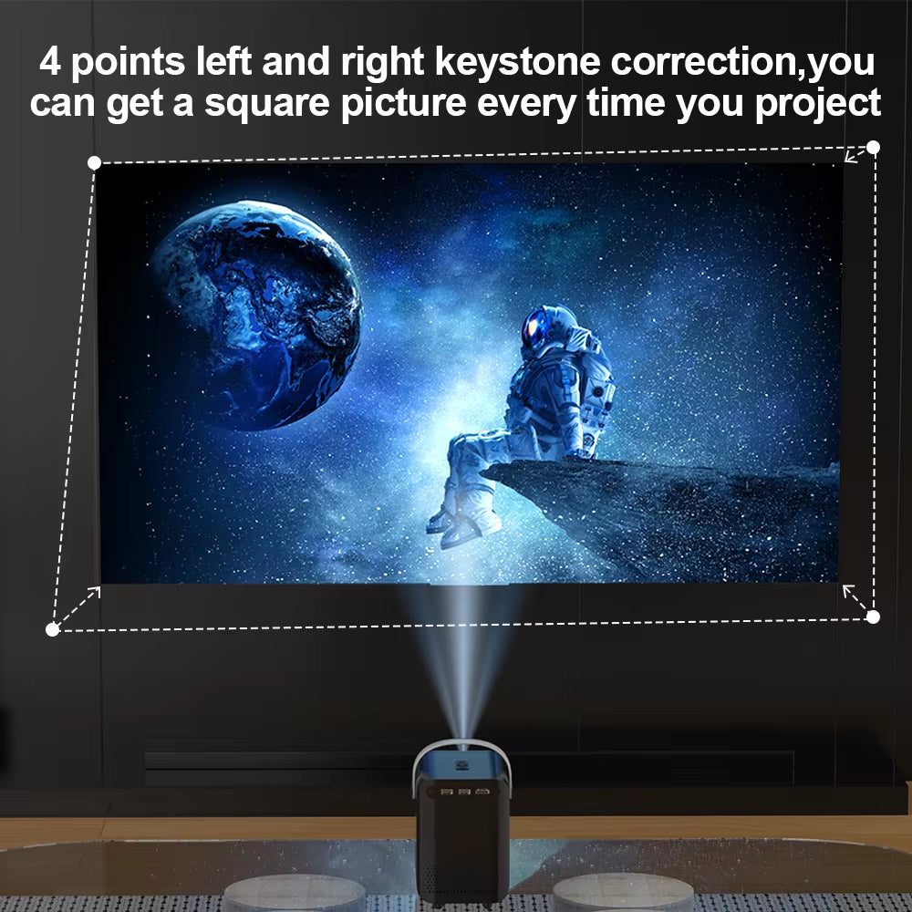 P11 Smart Projector - 1080P Mini Portable Home Cinema with Android 10.0 and WiFi, Compatible with Samsung and Apple, Ideal for Outdoor 4K Movies