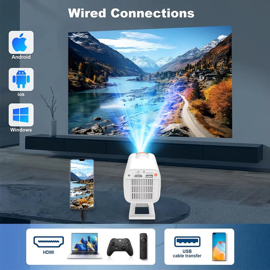 Smart Mini Projector V16 Android13 Native720P Support 1080P Video Beam Projector Wifi6 BT5.2 HDMI Portable Outdoor Movie