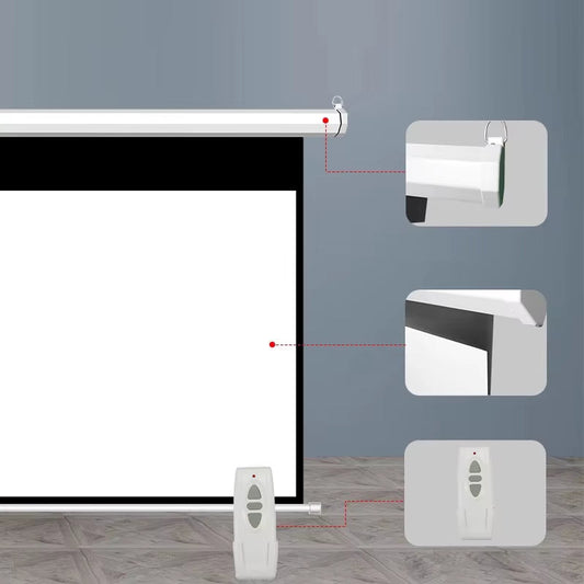 Remote Control HD Projection Screen 72Inch 16:9 Wide View Motorized Projector Screens Fabric with for 3D HD Beamer Cinema Room